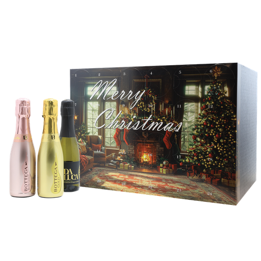 [ADVENTFIREPLACE] Prosecco Advent Calendar, 24 x 20cl bottles 'Xmas at Home Scene'